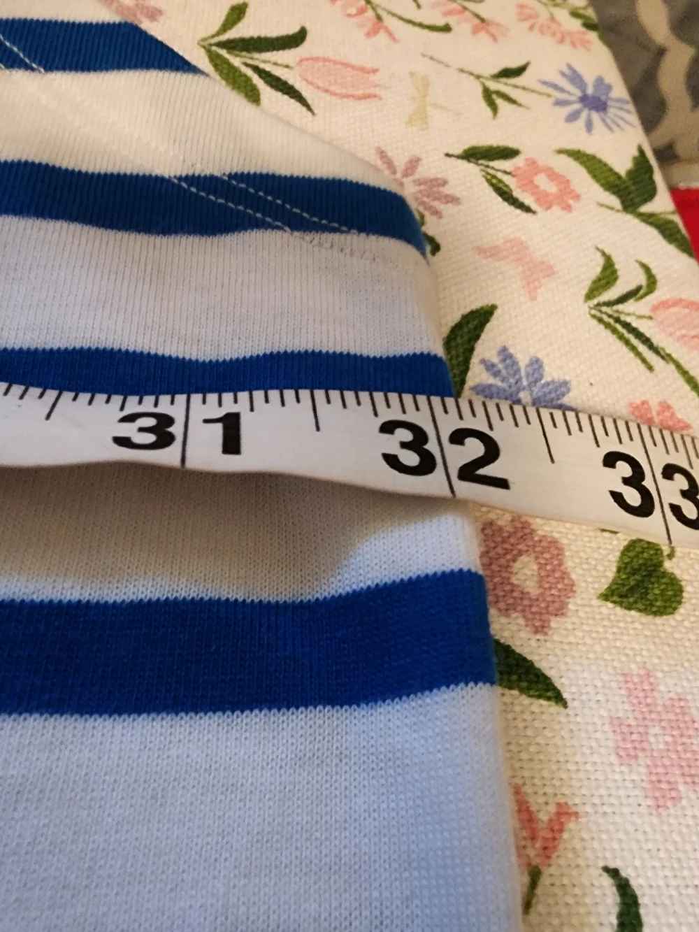 Plus Size Kate spade Blue & White Striped Tank with Red Lettering